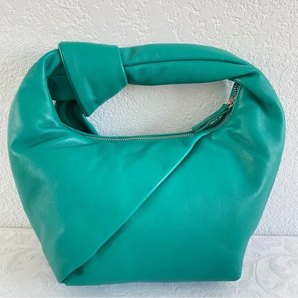 Zara blue green leather handbag - Picture 7 of 13